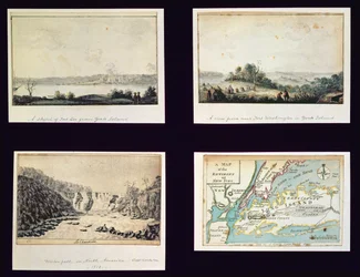 North American Scenes and a Map of New York